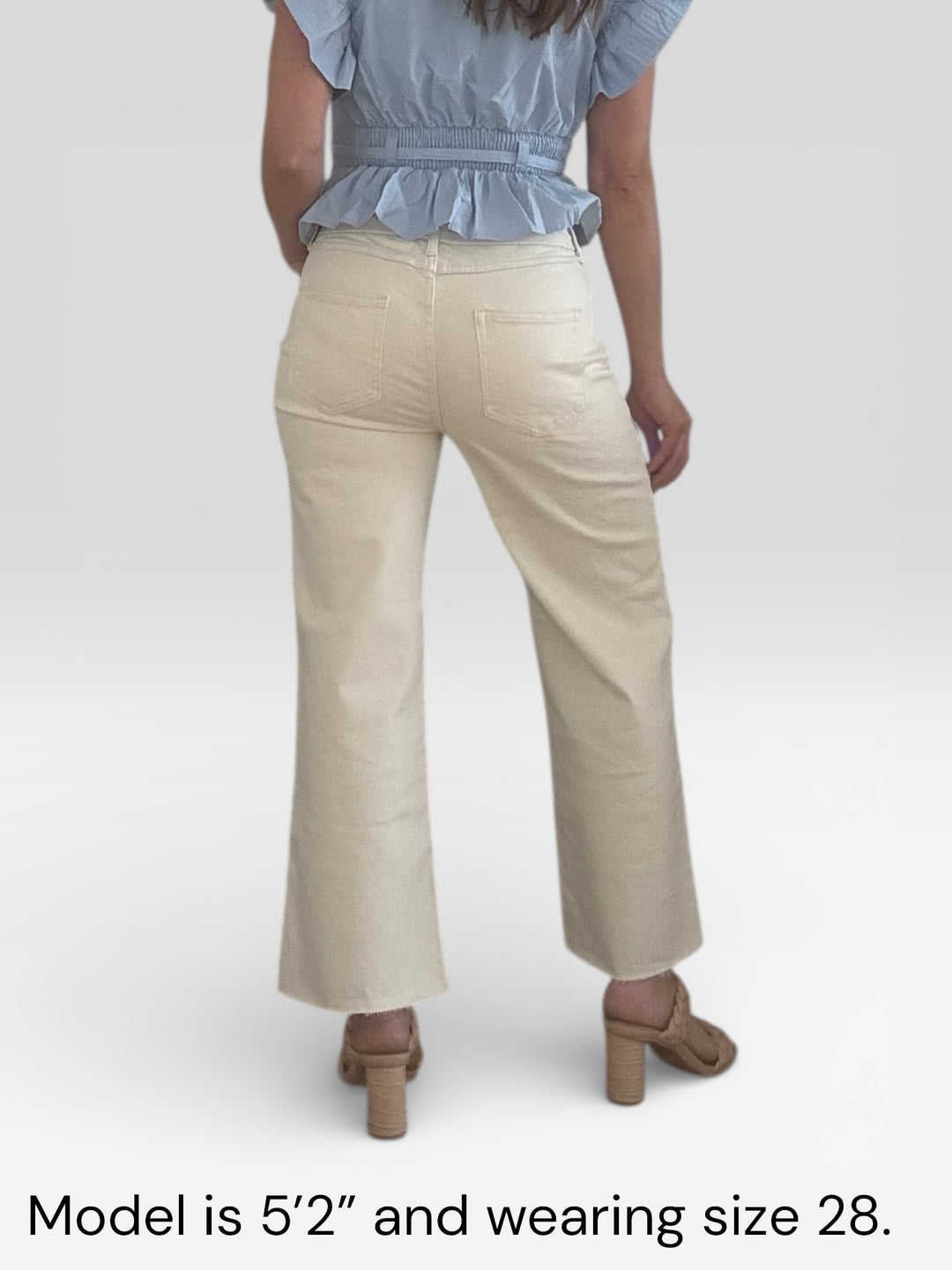 Ankle Crop High Rise Jean in Ivory