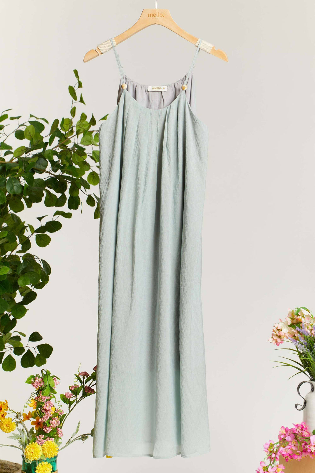 Sheer Maxi Dress with Beaded Strap