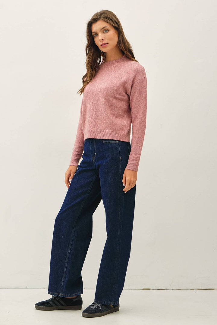 Classic Crew Neck Long Sleeve Knit Sweater