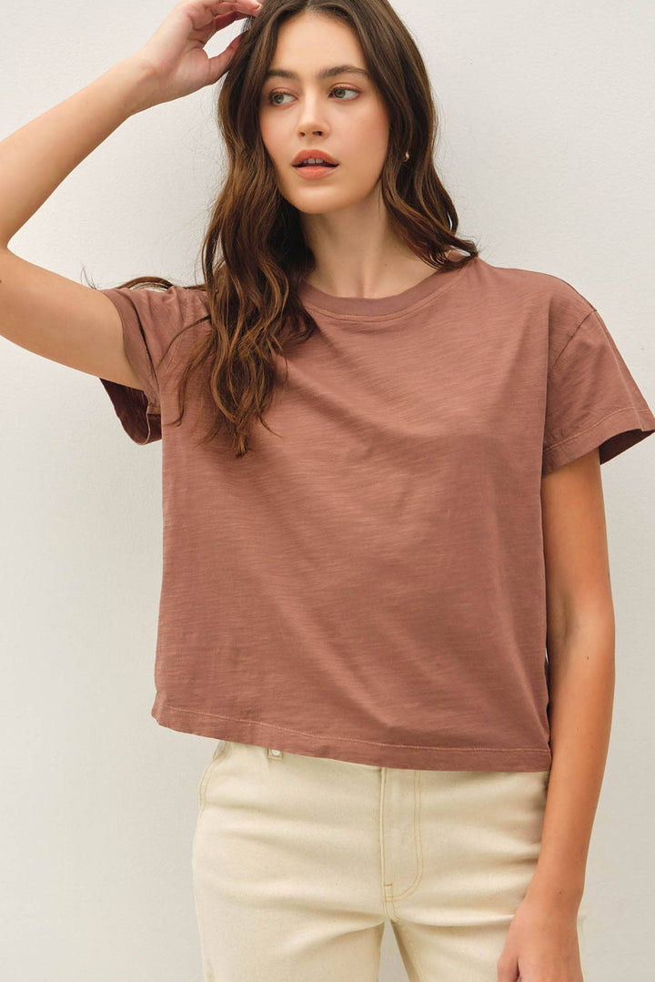 Garment Dyed Cotton Slub Short Sleeve Tee