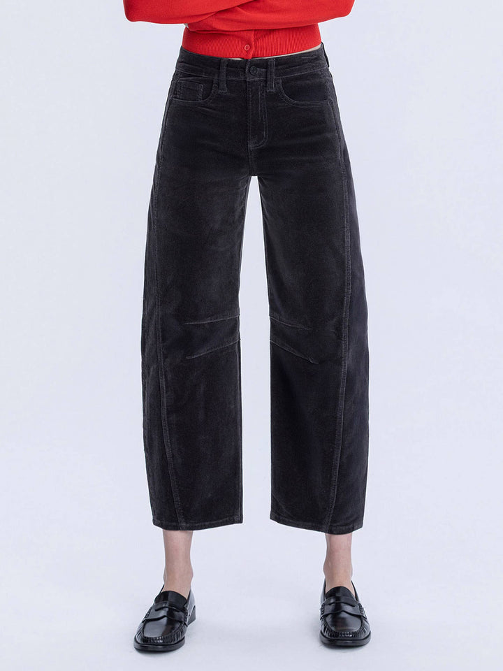 High Rise Corduroy Barrel Jeans