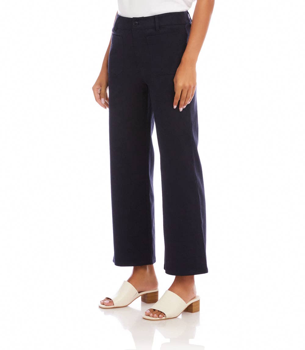 Petite Size Lauren Patch Pocket Cropped Pants in Navy