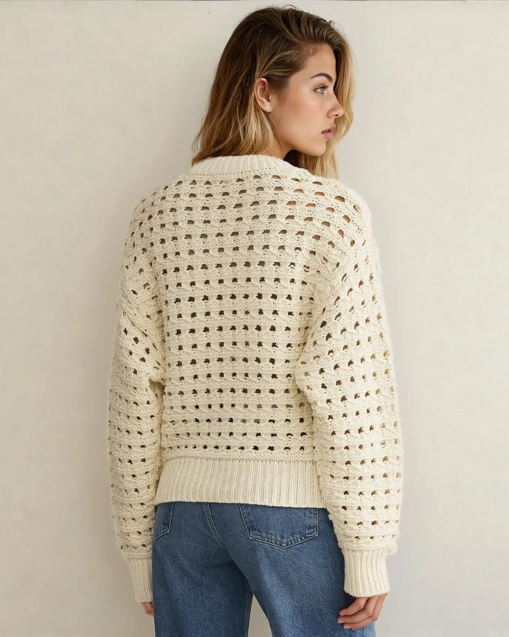 Open Knit Cardigan Sweater