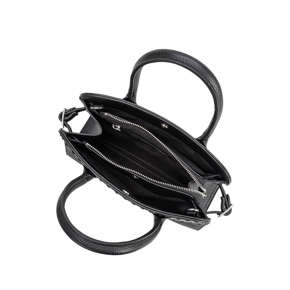 Marlo Black Recycled Vegan Leather Crossbody Bag