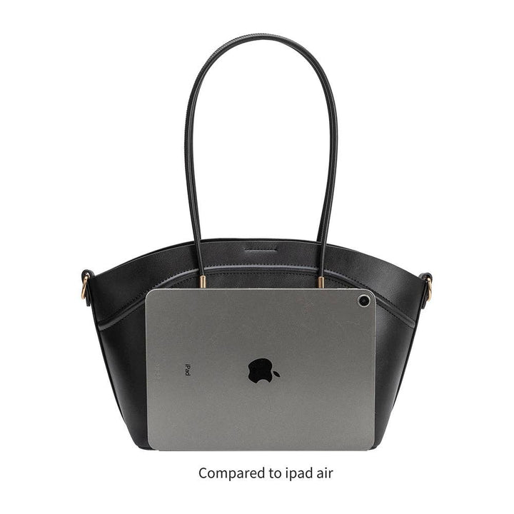 Hazel Black Recycled Vegan Leather Tote Bag