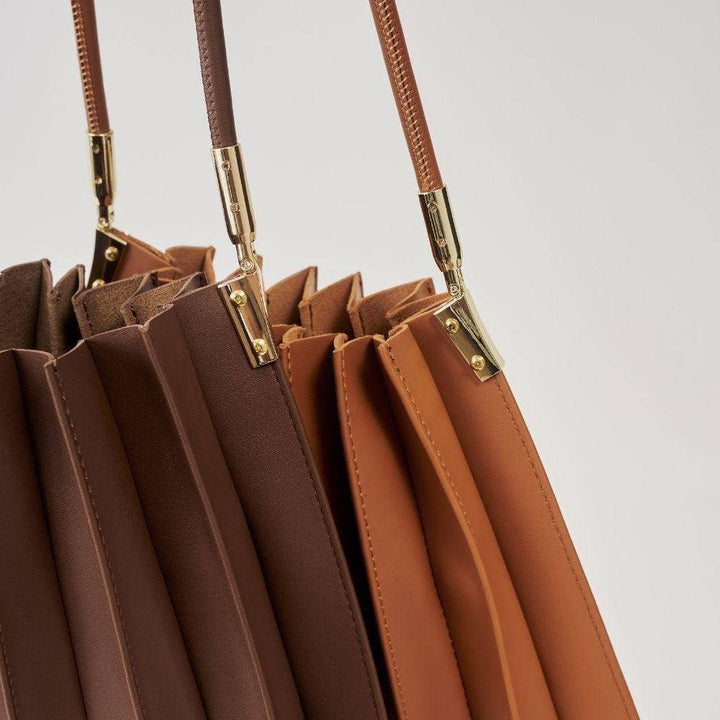 Carrie Saddle Pleated Vegan Leather Shoulder Bag