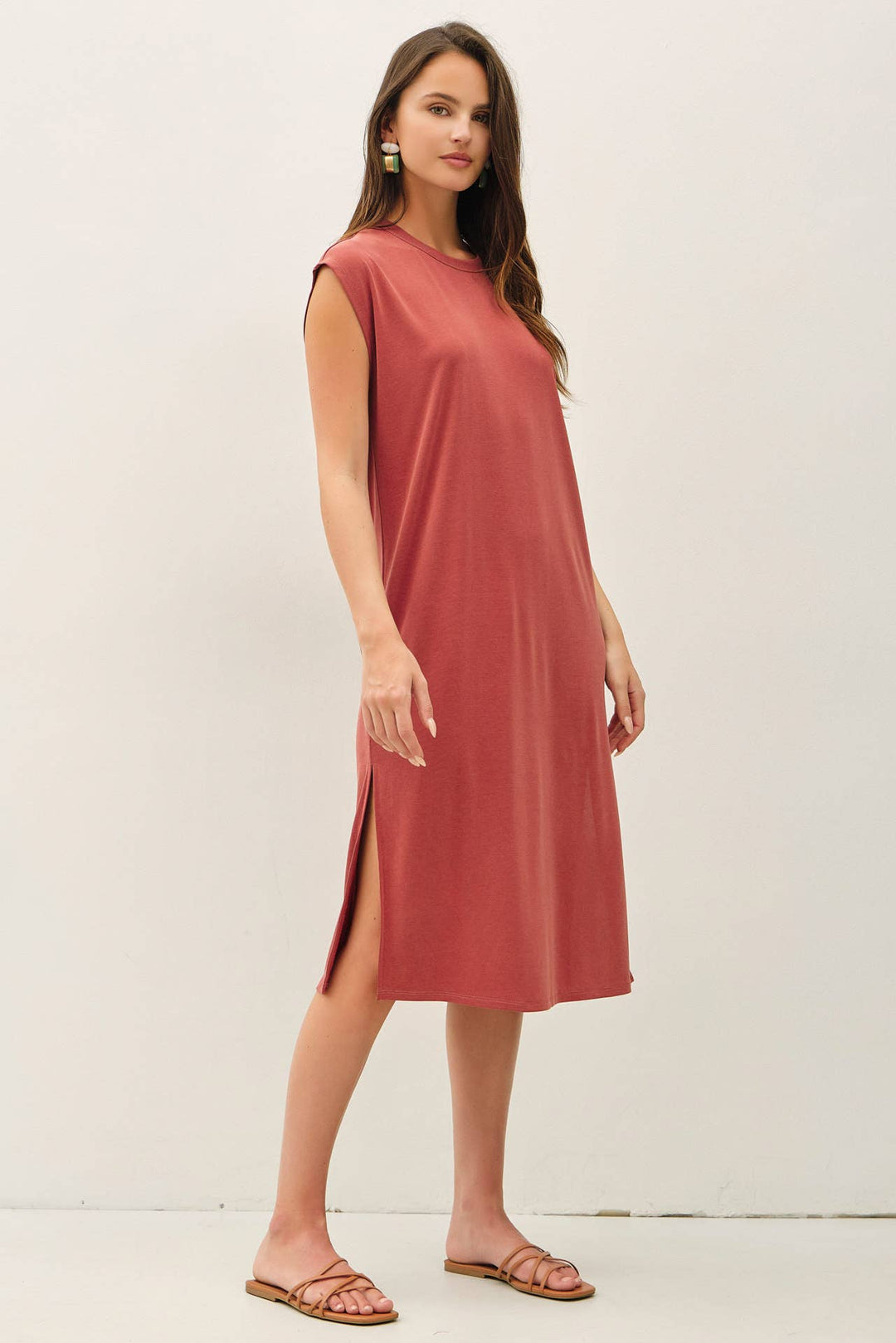 Modal Cap Sleeve Midi Dress