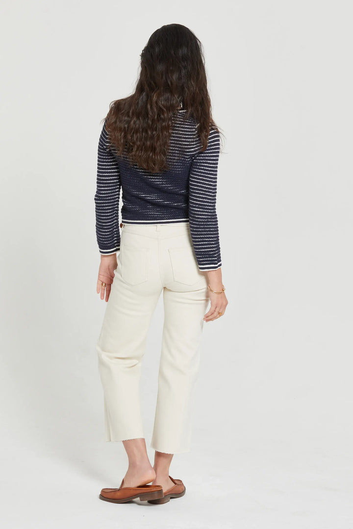 Ankle Crop High Rise Jean in Ivory