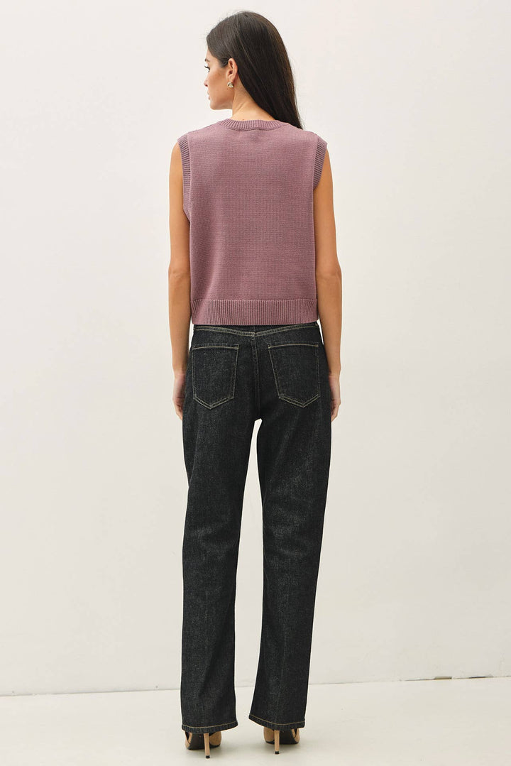 Classic Cable Knit Button Up Sweater Vest