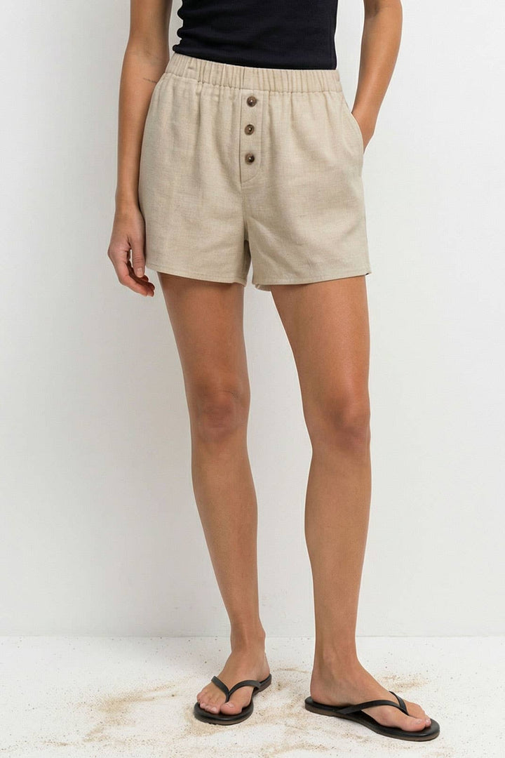 Effortless Pull-on Woven Textured Shorts