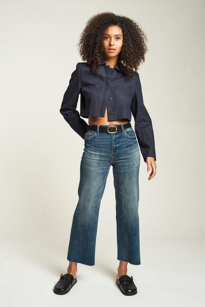 Aberdeen Ankle Crop High Rise Jean, Dark Aged Vintage, 24.5”