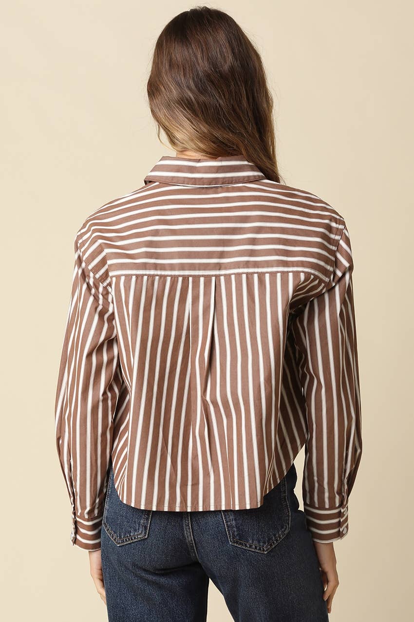 Leah Stripe Button-Up Shirt