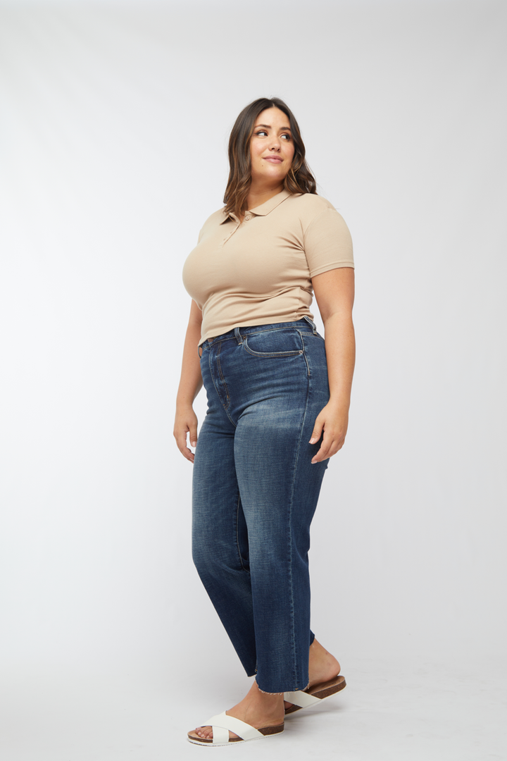 Aberdeen Ankle Crop High Rise Jean, Dark Aged Vintage, 24.5”