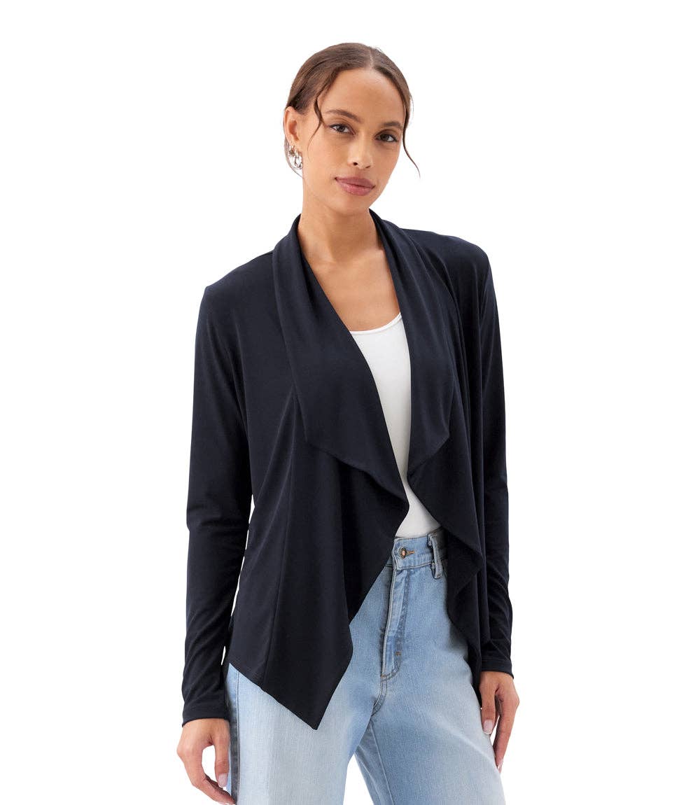 Petite Size Drape Travel Jersey Cardigan