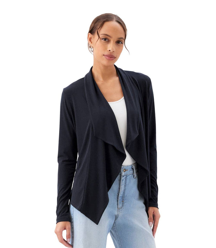 Petite Size Drape Travel Jersey Cardigan