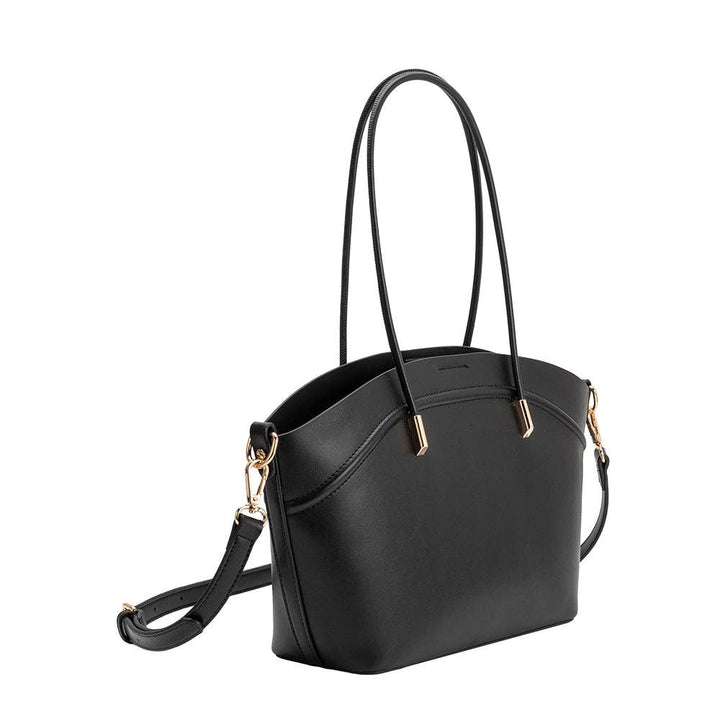 Hazel Black Recycled Vegan Leather Tote Bag