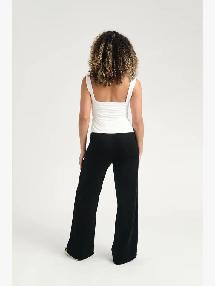 Petite 28" Better Butter Wide Leg Jeans in Black