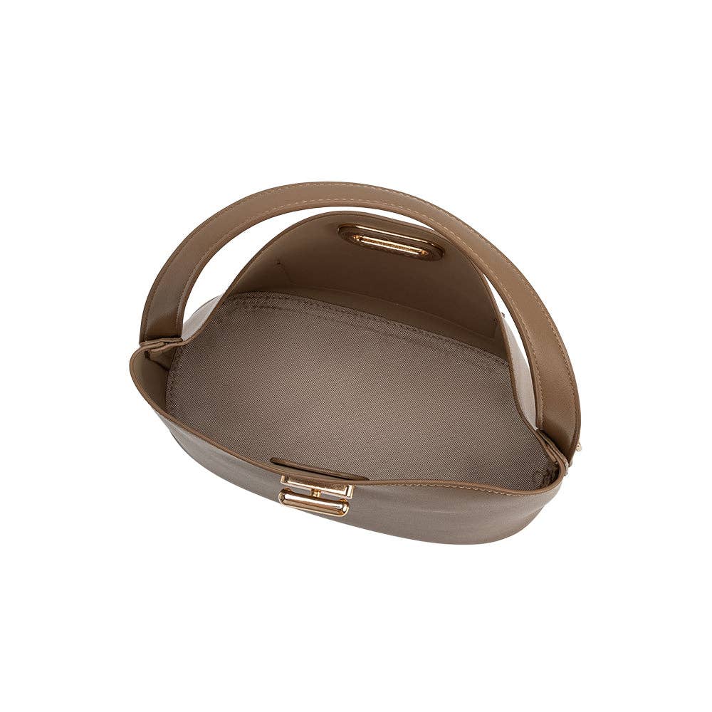 Lana Taupe Recycled Vegan Leather Crossbody Bag
