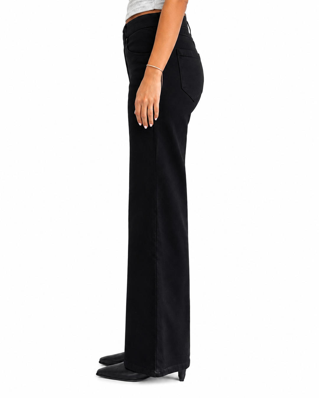 Petite 28" Better Butter Wide Leg Jeans in Black