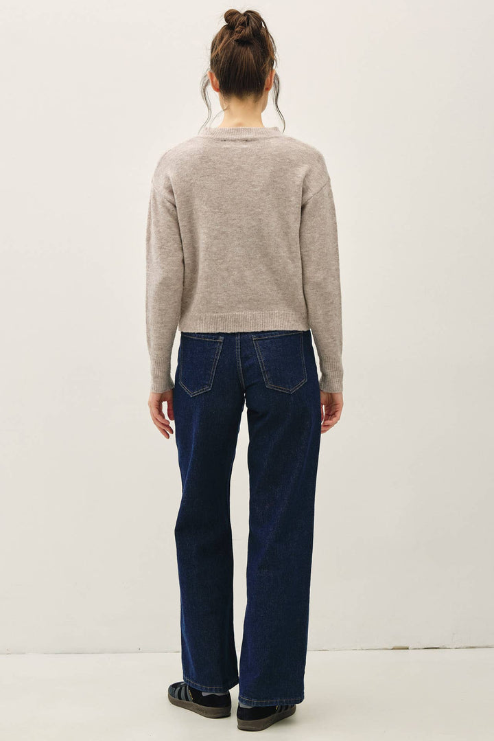 Classic Crew Neck Long Sleeve Knit Sweater