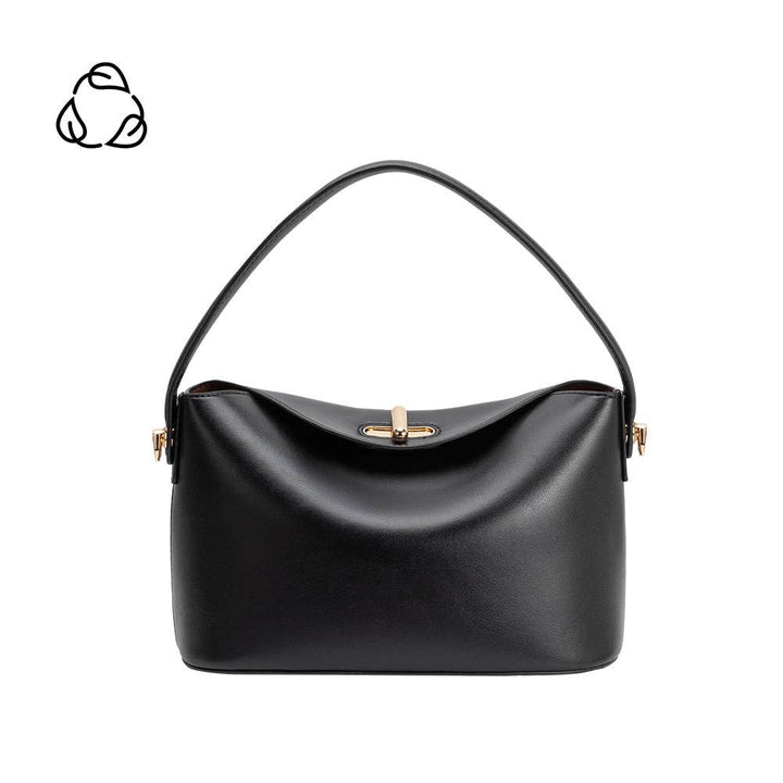 Lana Black Recycled Vegan Leather Crossbody Bag