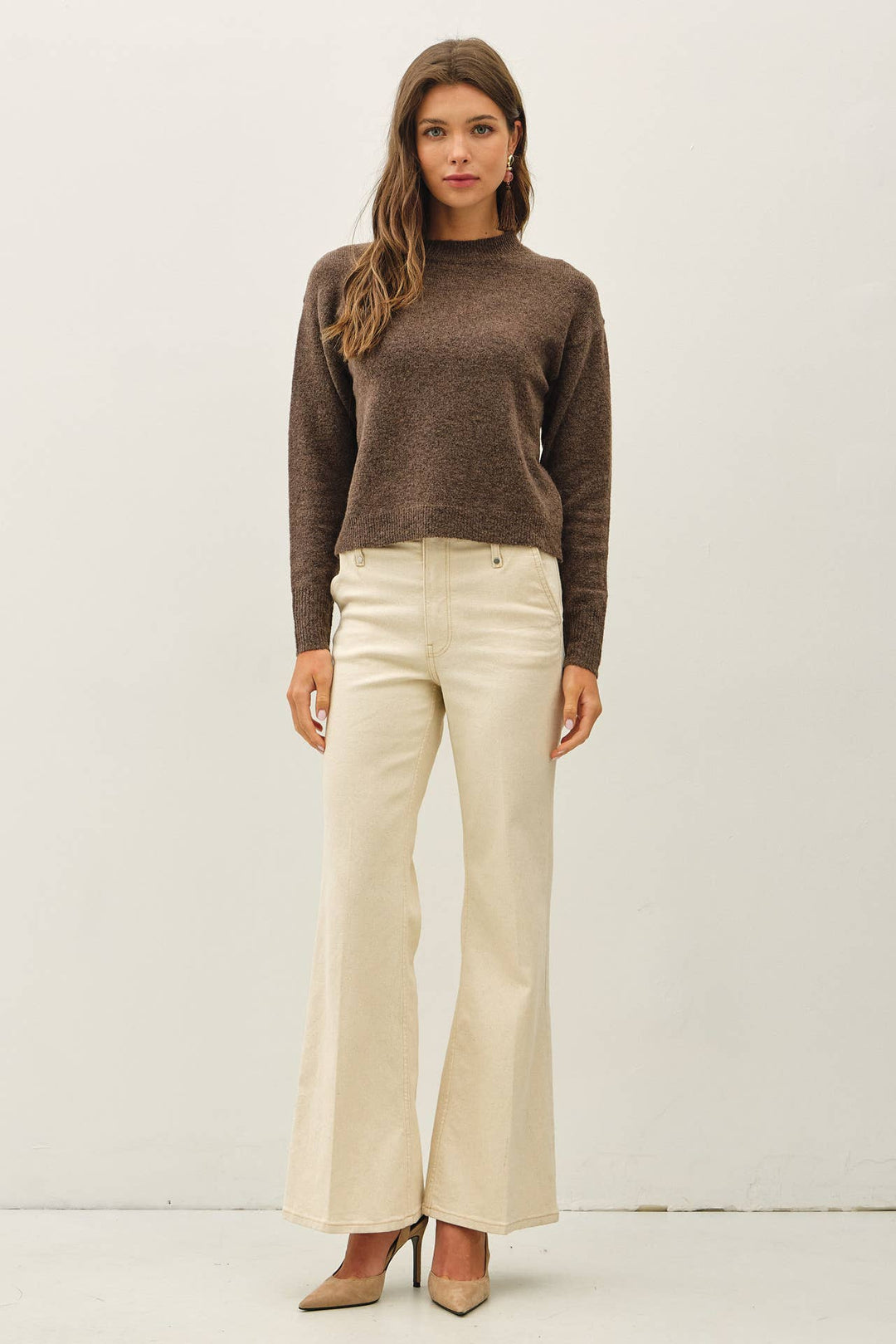 Classic Crew Neck Long Sleeve Knit Sweater