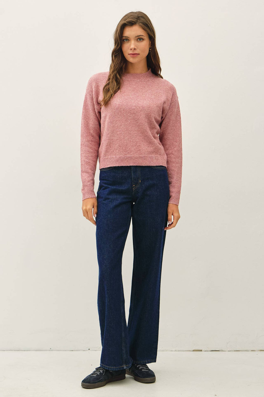 Classic Crew Neck Long Sleeve Knit Sweater