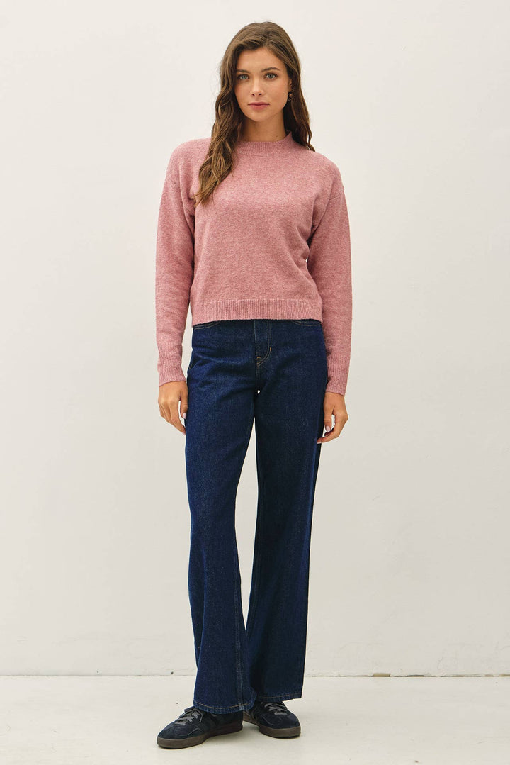 Classic Crew Neck Long Sleeve Knit Sweater