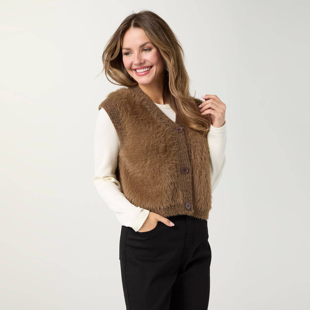 Jordanna Brushed Knit Vest-Fall