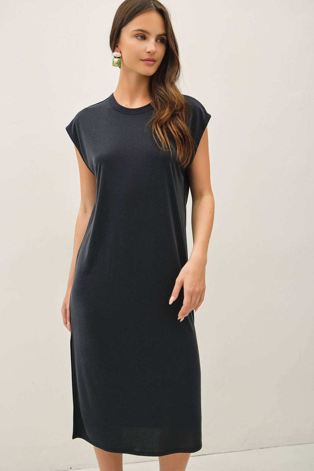 Modal Cap Sleeve Midi Dress
