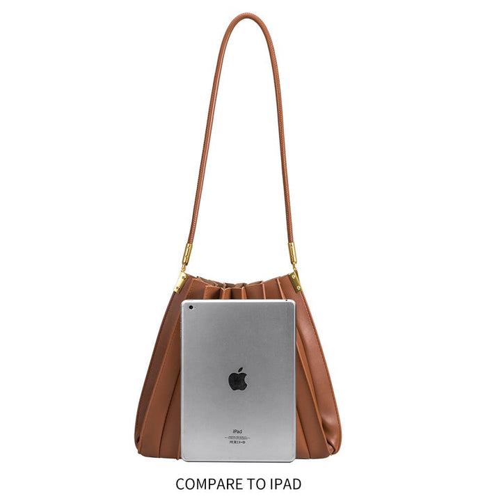 Carrie Saddle Pleated Vegan Leather Shoulder Bag