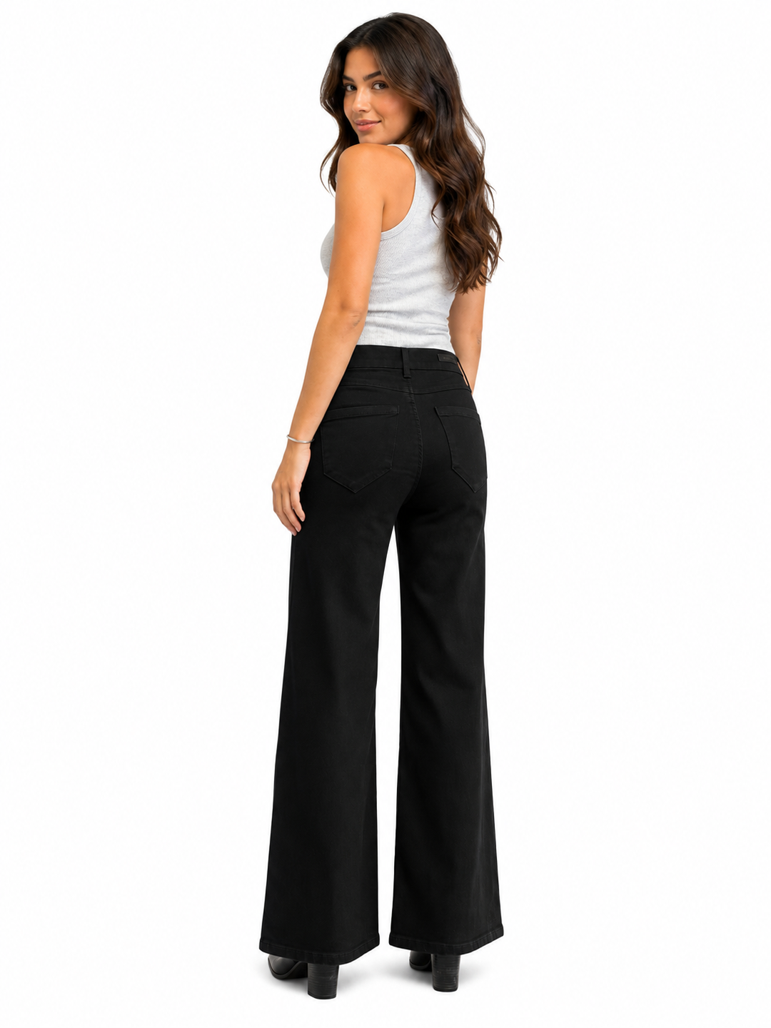 Petite 28" Better Butter Wide Leg Jeans in Black