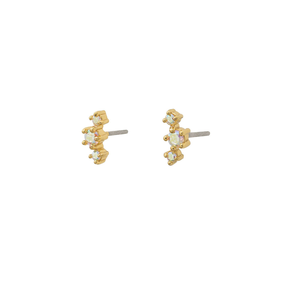 18K Gold Crystal Studs