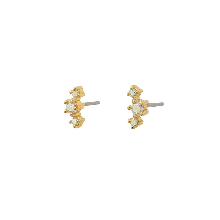 18K Gold Crystal Studs
