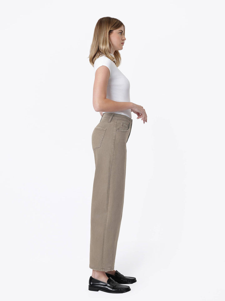 High Rise Darted Wide Leg Barrel Jeans