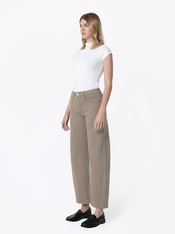 High Rise Darted Wide Leg Barrel Jeans