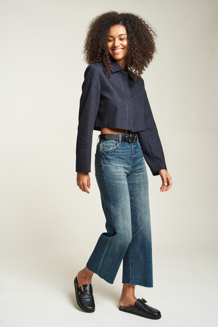 Aberdeen Ankle Crop High Rise Jean, Dark Aged Vintage, 24.5”