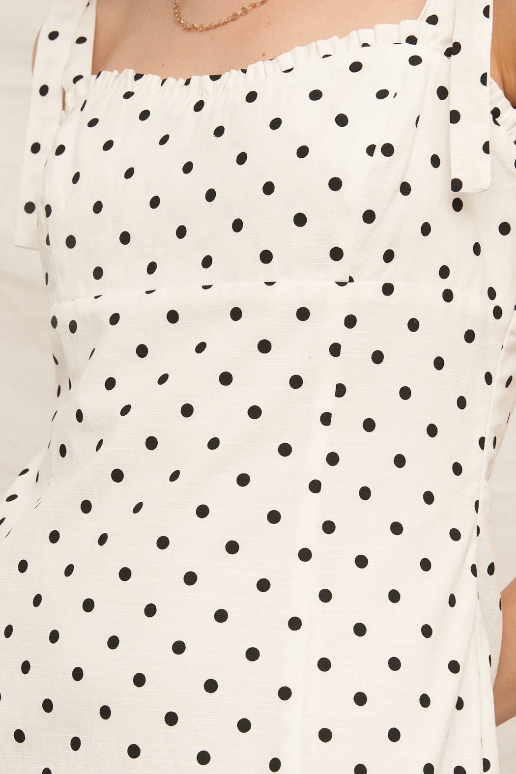 Sleeveless Black &amp; White Polka Dot Midi Dress with Slit