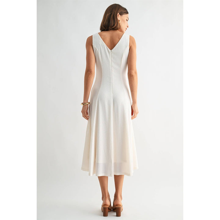 Textured Knit V-Neck Dress