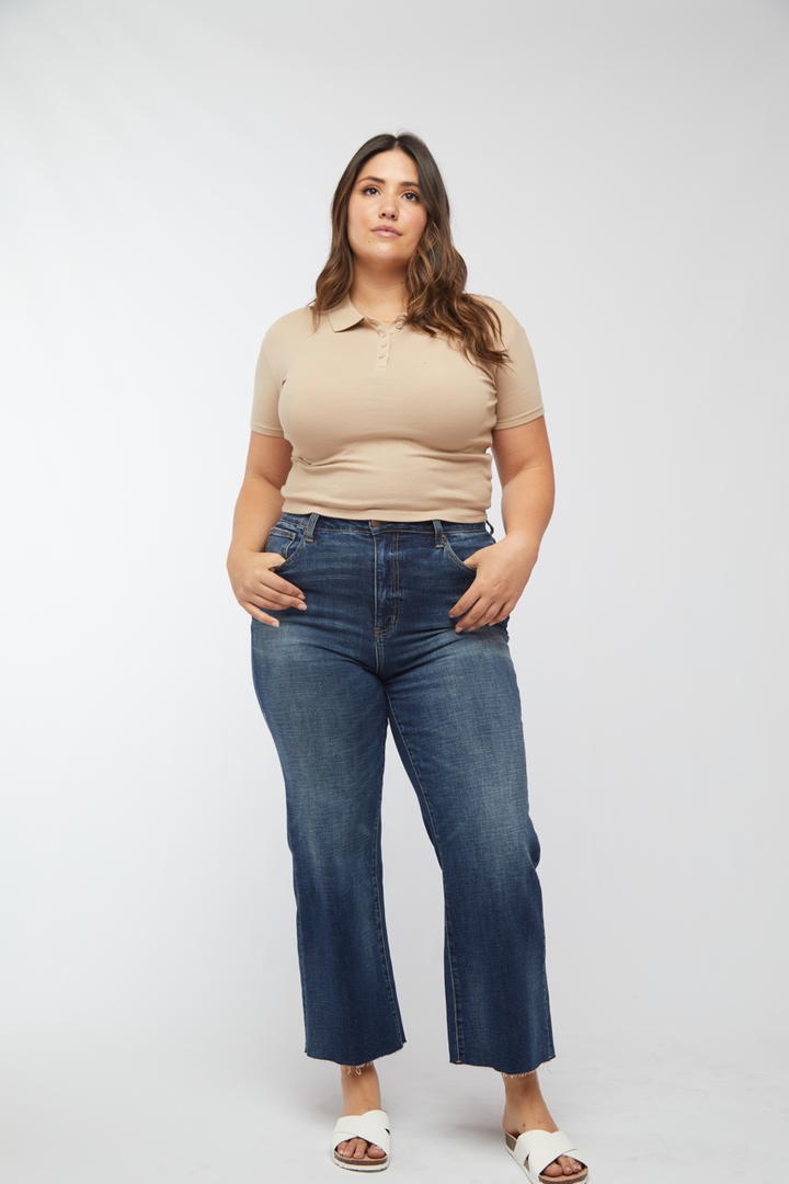Aberdeen Ankle Crop High Rise Jean, Dark Aged Vintage, 24.5”