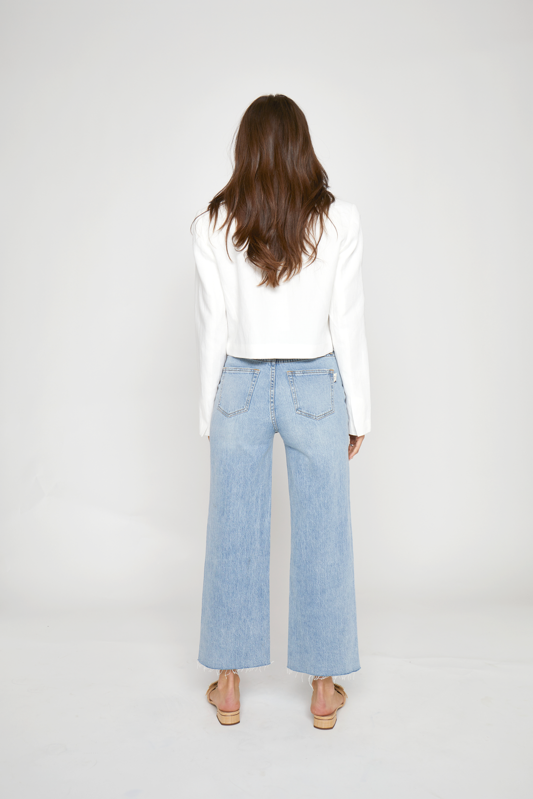Ankle Crop High Rise Jean in Light Indigo
