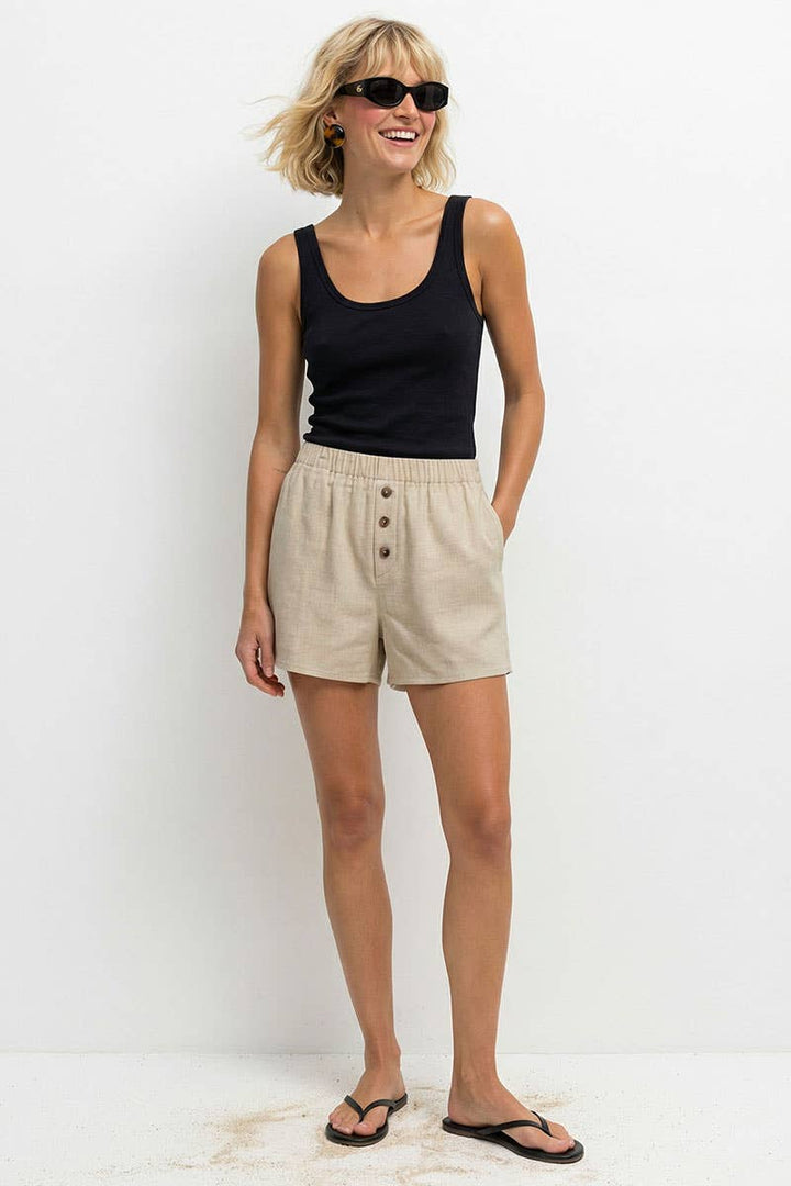 Effortless Pull-on Woven Textured Shorts