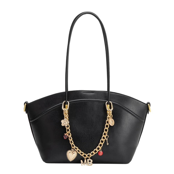 Hazel Black Recycled Vegan Leather Tote Bag