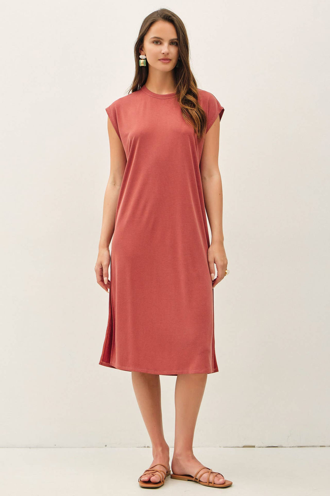 Modal Cap Sleeve Midi Dress