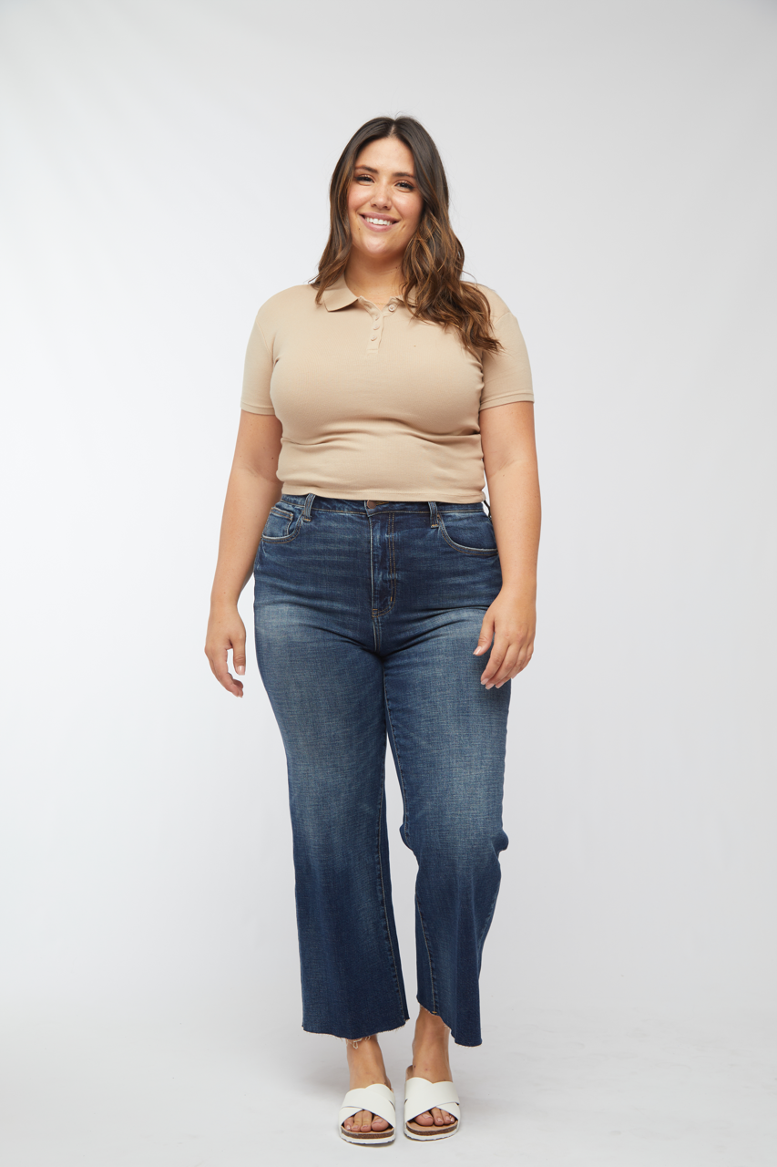 Aberdeen Ankle Crop High Rise Jean, Dark Aged Vintage, 24.5”