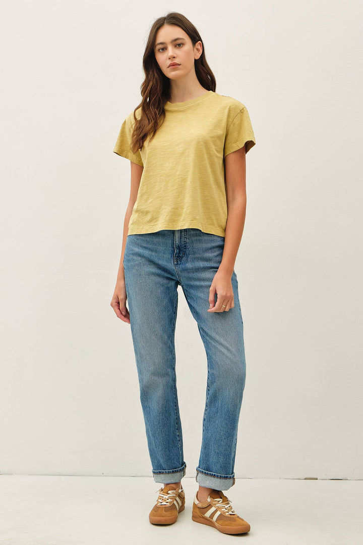 Garment Dyed Cotton Slub Short Sleeve Tee