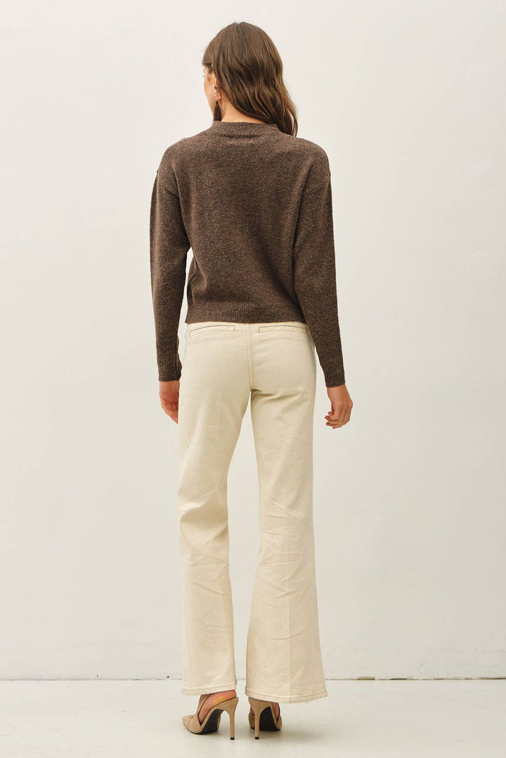 Classic Crew Neck Long Sleeve Knit Sweater