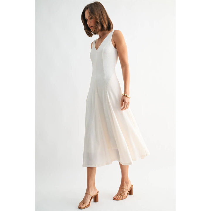 Textured Knit V-Neck Dress