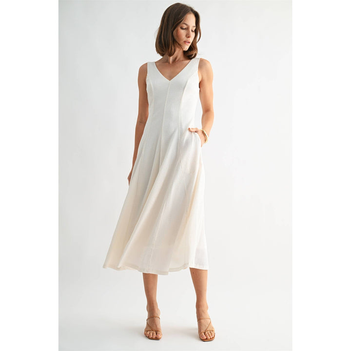 Textured Knit V-Neck Dress