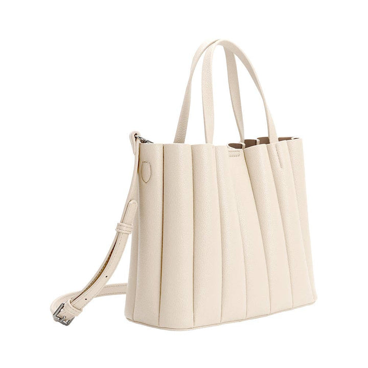 Adela Ivory Recycled Vegan Leather Tote Bag